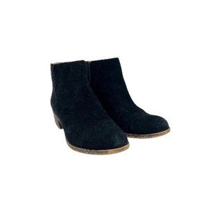 Lucky Brand Benissa Black Suede Ankle Boots Size 8M/38